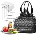 thumbnail image 4 of Boho Bohemia Geometric Line Art Drawstring Lunch Bag Women - Drawstring Lunch Bag Insulated for Work Office - Stain-Resistant Large Lunchbags for Women with Multi-Pockets, 4 of 6
