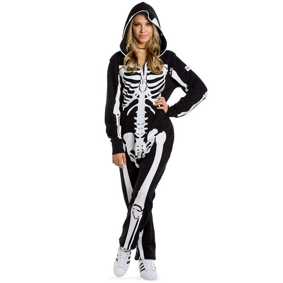 Tipsy Elves Women's Halloween Costume Skeleton Jumpsuit Size Large