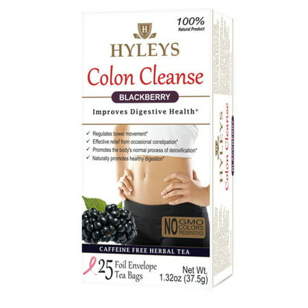 Hyleys 100% Natural Colon Cleanse Tea Blackberry Flavor 25