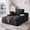 Black, variant on Magic Home Modern Lazy Sofa Foam Couch Sectional Sofa Togo Sofa Floor Sofa for Bedroom,Living Room,Apartment and Small Space,Single Seat Sofa,Beige