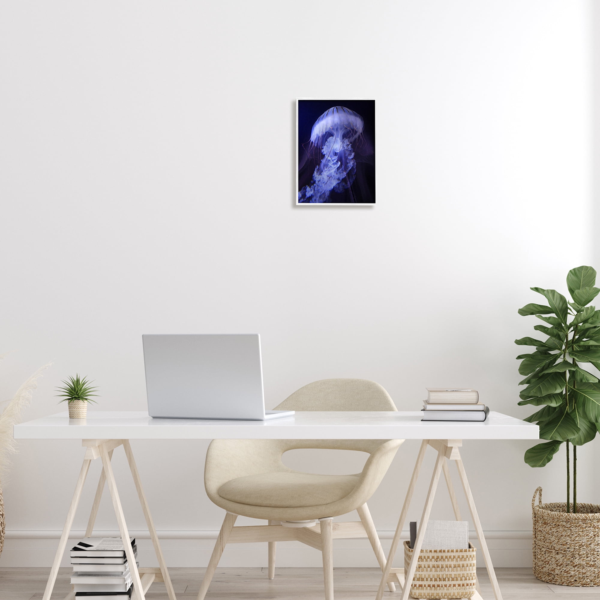 Magical Purple Detailed Jellyfish Ocean Sea Life Animals & Insects Photograph Framed Art Print Wall Art