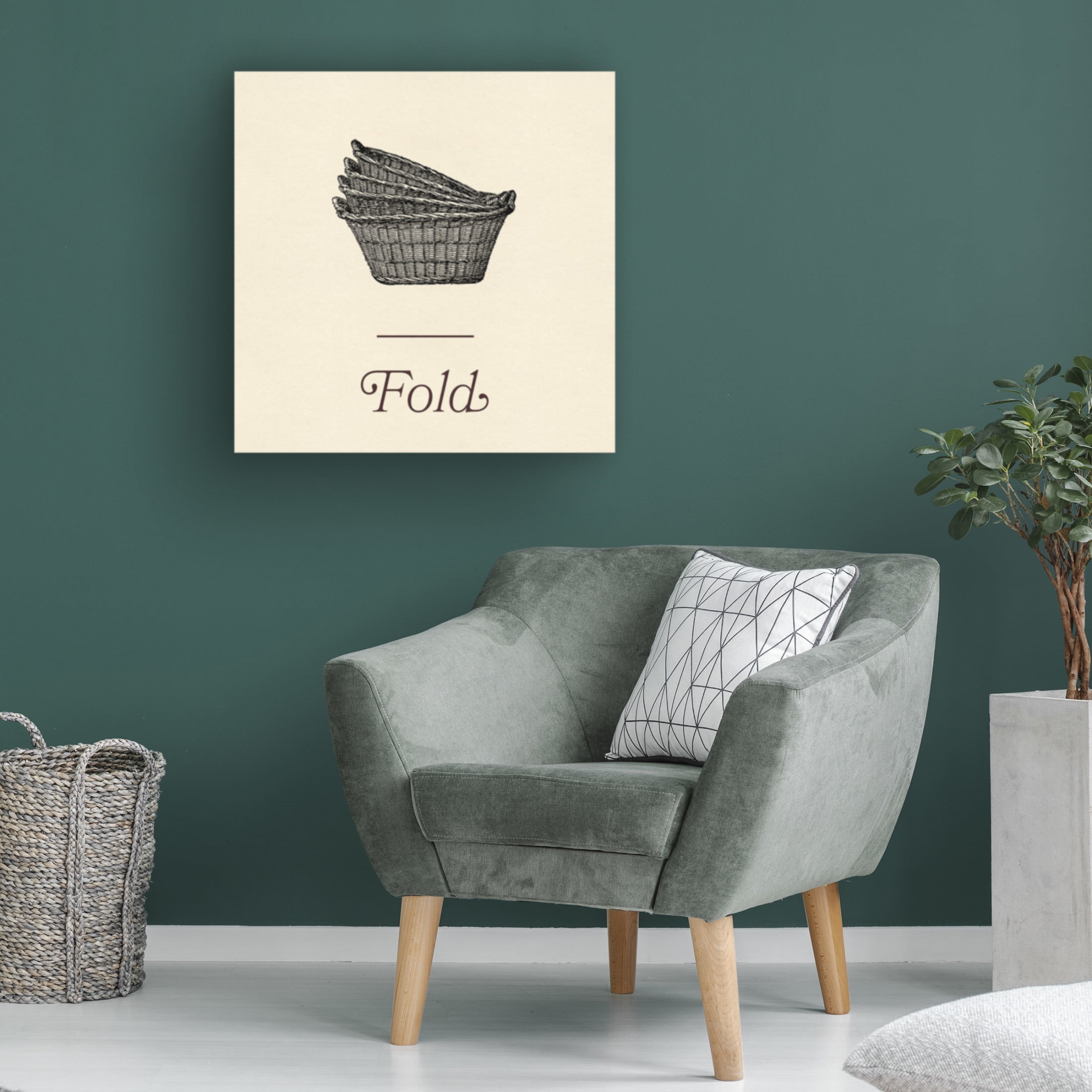 Canvas Wall Art - Jacob Green 'Laundry Sign IV' Wall Art for Living Room, Bedroom, or Office Décor by Trademark Fine Art - 24 x 24 Inches