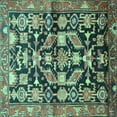thumbnail image 1 of Ahgly Company Indoor Square Persian Turquoise Blue Traditional Area Rugs, 3' Square, 1 of 4