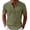 Army Green, variant on Men's Henley Shirts Casual Short Sleeve Bamboo Linen Band Collar Shirt Summer Button Basic Tee Gray M