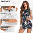 thumbnail image 5 of Yuyamidu Hawaiian Flower Tennis Golf Dress with Shorts Hibiscus Golf Athletic Workout Exercise Dresses with Pockets Athletic Dresses Zipper Collared Tennis Dress Size XL, 5 of 7