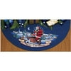 Merry Christmas Santa Tree Skirt Counted Cross-Stitch Kit, 45" Round