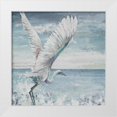 thumbnail image 3 of Patricia Pinto 4x14 White Modern Wood Framed Wall Art Titled - Great Egret Flying, 3 of 5