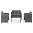 thumbnail image 1 of vidaXL 4 Piece Garden Lounge with Cushions Set Poly Rattan Grey, 1 of 5