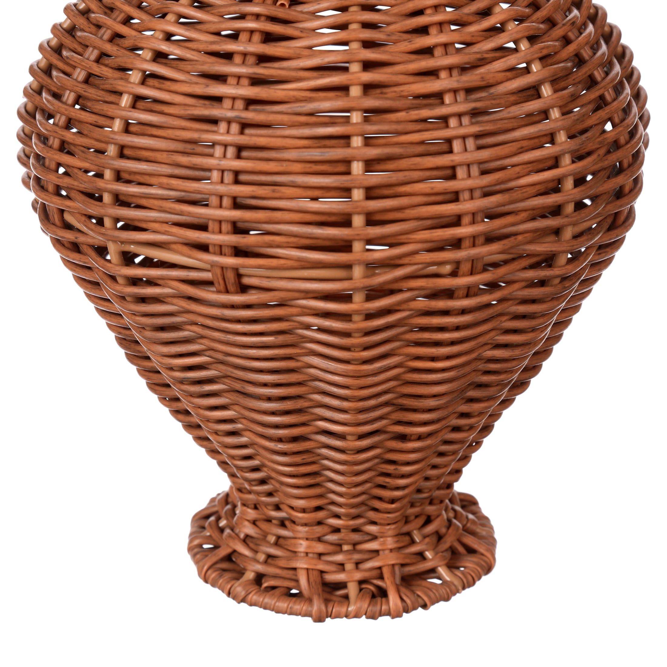 Better Homes & Gardens Woven Faux Rattan Indoor Vase, 10", Brown