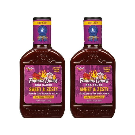 Famous Dave's Sweet & Zesty BBQ Sauce, 20 oz ( Pack of 2 )