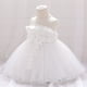 thumbnail image 4 of Vestido Para Niñas, Ropa Para Niñas Pequeñas, Flores De Temperamento Para Niños Pequeños, Vestido De Fiesta De Cumpleaños De Hilo De Red Con Perlas, Vestidos Blancos Odeerbi LM103-8325, 4 of 9