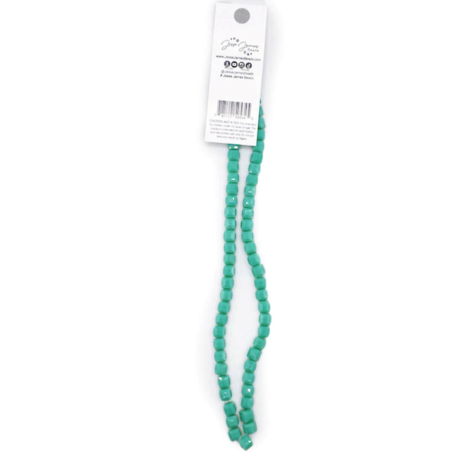 (2 pack) Jesse James Glass Strand Cubes Bead – Aqua, 1 Piece, Multi-Purpose for Teens and Adults