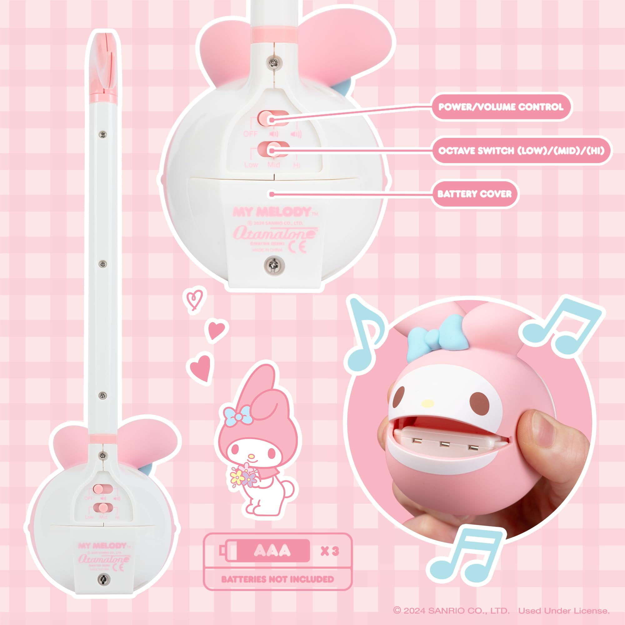 Otamatone Sanrio Hello Kitty & Friends Electronic Musical Instrument Toy for Children Unisex Adults - My Melody
