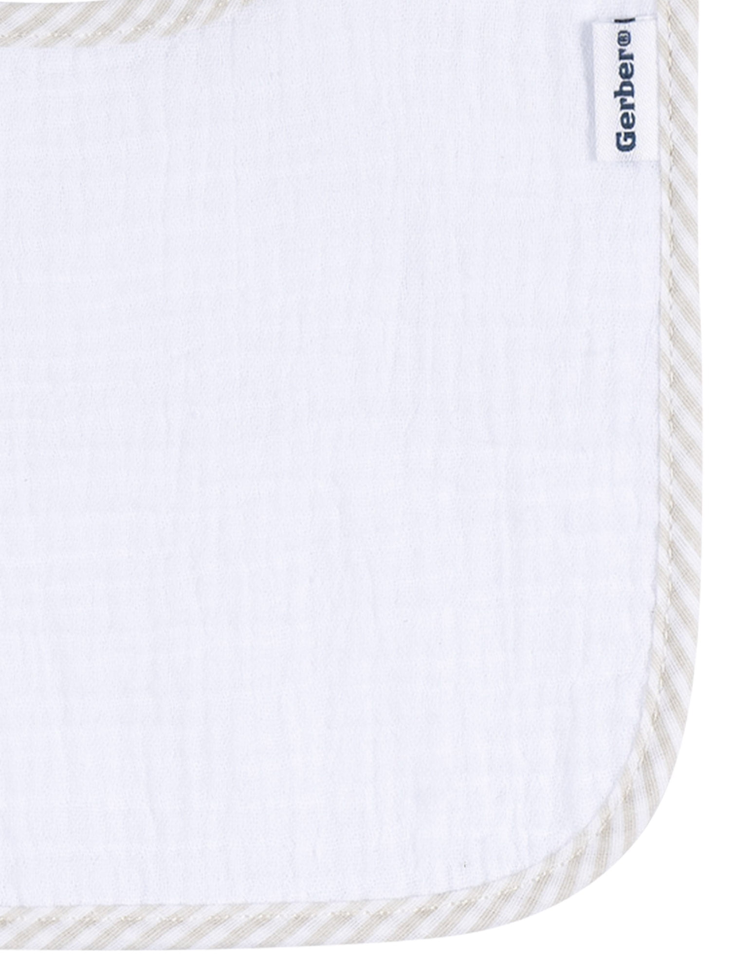 (4 pack) Gerber Baby Boys or Girls White Muslin  Bibs, 2-Pack, One Size
