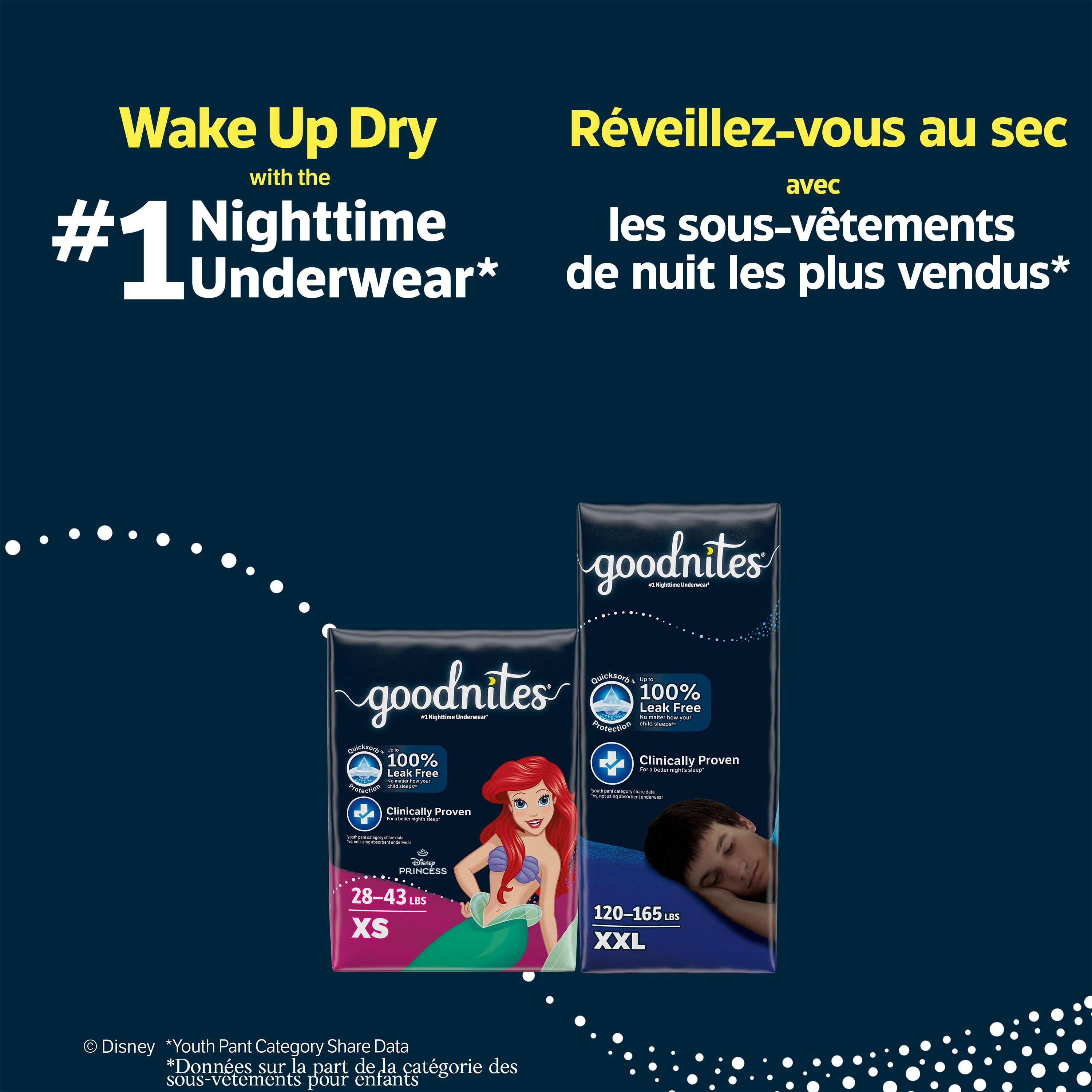 Goodnites Boys' Nighttime Bedwetting Underwear, Size L (68-95 lbs), 46 Count