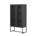thumbnail image 2 of Bentley 59.11-inch Black Two Door Metal Storage Cabinet with Mesh Doors, 2 of 8