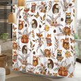 thumbnail image 4 of Nanqianyi Happy Fall Polyester Shower Curtain,Woodland Fox Raccoon,Waterproof Bathroom Decor Curtains with Hooks,72 W x 84 H Inch, 4 of 7