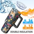 thumbnail image 5 of OBREWU Shiba Inu and Flowers Tumbler with Handle and Lid,Shiba Inu and Flowers 40oz Double Wall Vacuum Insulated Tumbler,Cups Gift for Women and Men, 5 of 7