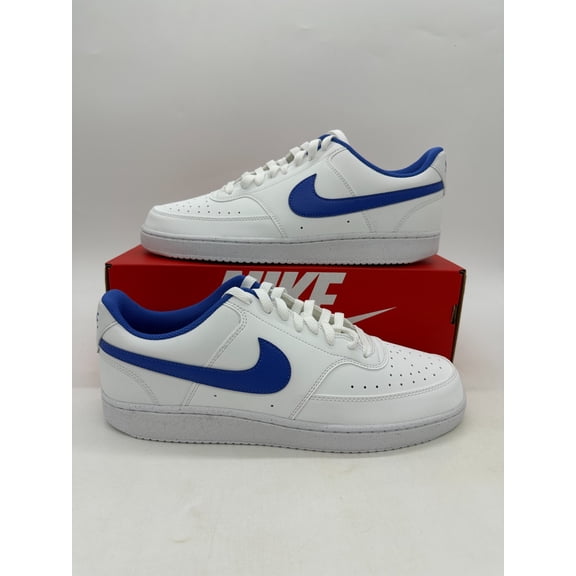 Nike Court Vision low Men's Size 10.5 White Blue Athletic Shoes HM9429 101