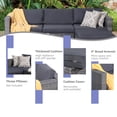 thumbnail image 6 of JOIVI 5 Pieces Outdoor Patio Furniture Set, All Weather PE Gray Wicker Rattan Sectional Furniture Set with Coffee Table, Dark Gray, 6 of 8