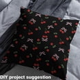 thumbnail image 2 of Manfei Kawaii Cherry Sewing & Crafting Fabric (1 Yard), Girls Bowtie Ribbon Home Decor Fabric by the Yard, Black Red Pink DIY Fabric, 2 of 6