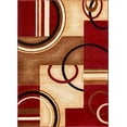 thumbnail image 5 of Well Woven Deco Rings Red Geometric Modern Casual Area Rug 5x7 (5'3" x 7'3") Easy to Clean Stain Fade Resistant Shed Free Abstract Contemporary Color Block Boxes Lines Soft Living Dining Room Rug, 5 of 5