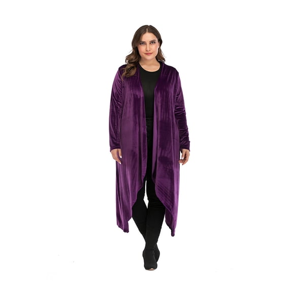 FANNYC Plus Size Women Long Cardigan Sweater Long Sleeve Open Front Draped Lightweight Cardigan Knitted Coat Tops Irregular Hem Casual Outerwear Jacket,XL-5XL