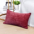 thumbnail image 2 of PiccoCasa Soft Water Repellent Throw Pillow Covers 12x20 Inch Burgundy, 2 of 7