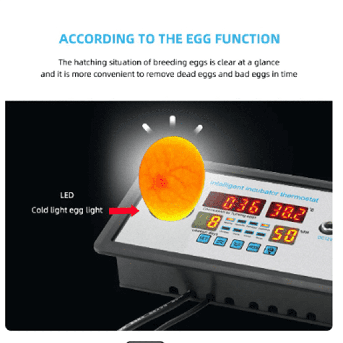 2X Smart Thermostat Digital ZFX-W9002 Thermostat Temperature Humidity Control Incubator 360 Automatic Egg Turning 12V