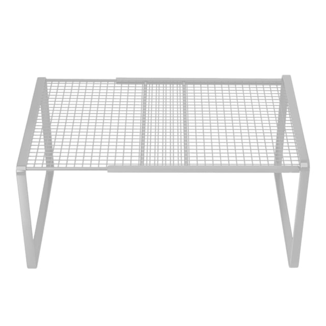 Fasiaou Extendable Metal Wire Shelf Organizer - Adjustable, Stackable Storage Rack for Kitchen/Pantry/Bathroom/Shoe Cabinet/Tool Closet,White
