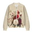 thumbnail image 4 of DISNIMO Northern Cardinal Printed Jackets for Women Floral Printed Sweatshirts Zip Up Outwear V Neck Jackets with Pockets, S, 4 of 7