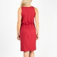 thumbnail image 4 of Howard's S/M Red Sleeveless Brushed Jersey Pleated Knee Length Dress with Tie Waistband for Women, 4 of 4