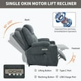 thumbnail image 5 of Power Lift Recliner Chair, Heavy Duty 350 LBS Capacity with Massage & Heat, Electric Recliner with USB Ports for Elderly, Perfect Gift for Parents, Husband, Wife, Grey, 5 of 8