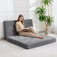 thumbnail image 3 of Tri-Fold Memory Foam Sofa Bed - 6" Tufted Folding Mattress, Corduroy Cover, Portable Twin Guest Bed for Adults, RV, Camping (39"x75"), 3 of 8