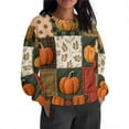 thumbnail image 4 of Inverlee Thanksgiving Sweatshirts for Women Plus Size Turkey Pumpkin Print Sweatshirt Comfy Long Sleeve Stretch Shirts Crewneck Holiday Pullover Tops, 4 of 9
