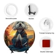 thumbnail image 4 of Picia Sunset Meditating Bichon Frise Pattern Bone China Decorative Plate – Wall Decor with Stand and Adhesive, Elegant Ornament for Living Room, Office, or Entryway-10in, 4 of 6