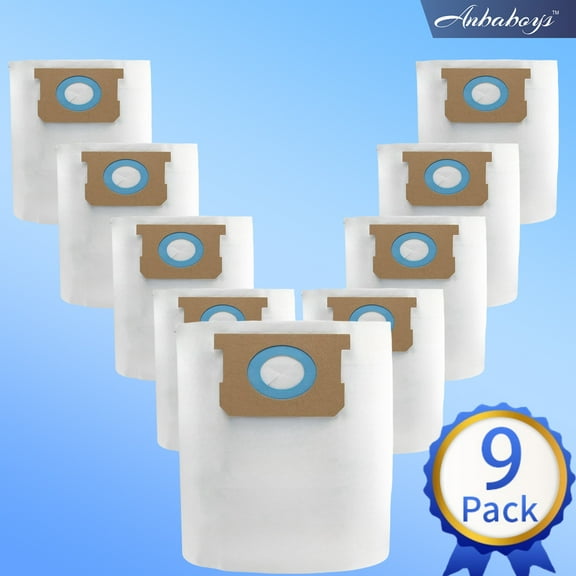 VDBS Standard Dust Bag,Compatible With Vacmaster 5-6 Gallon Wet/Dry Vacuum Cleaners,9 Pack
