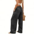 thumbnail image 3 of Fmbrln Women Wide Leg Jeans with Pockets, Casual Baggy Jeans Stretchy Waist Denim Pants, 3 of 9