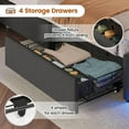 thumbnail image 5 of Afuhokles Full Bed Frame with 4 Drawers and Storage Headboard, Upholstered Bed with Charging Station, Linen Gray, 5 of 8