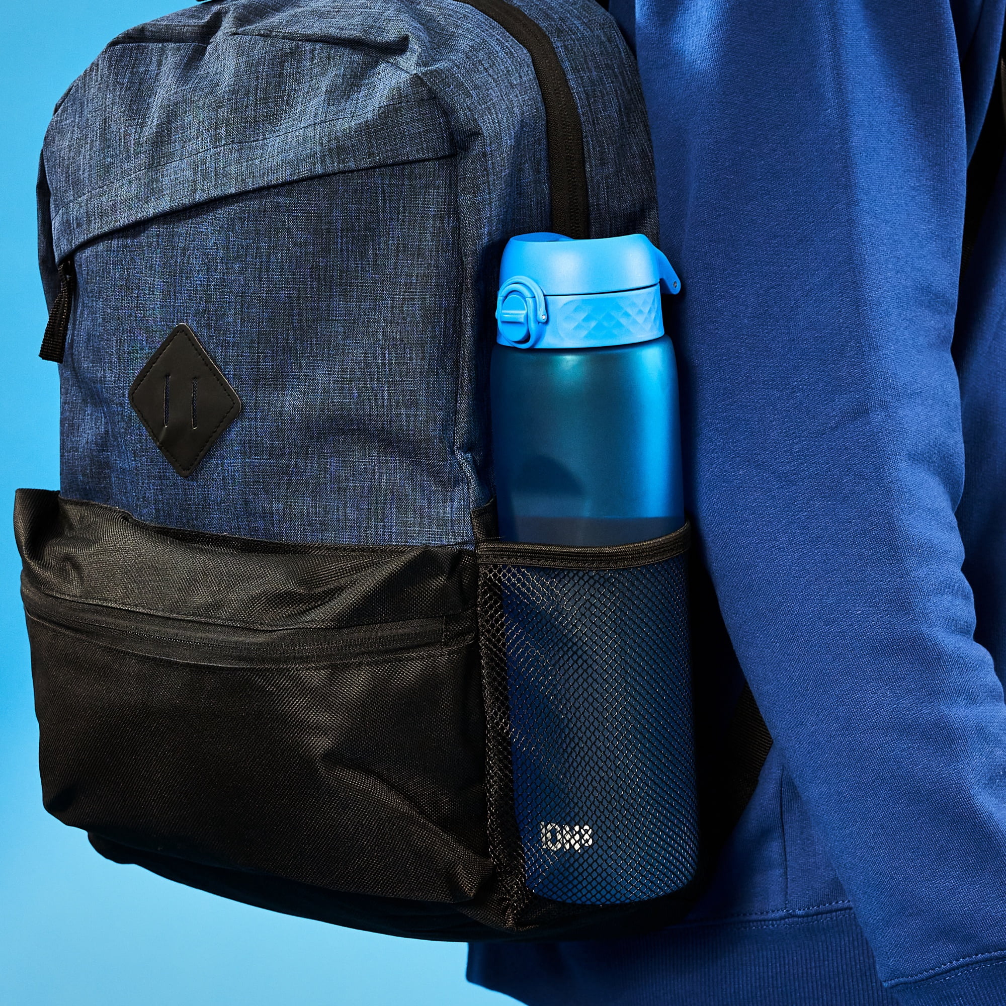 ION8 Leak Proof Flip-Top 1 Litre Water Bottle, BPA Free, Dishwasher-Safe, Blue, 1000ml (32oz)