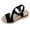 1-Black, variant on Espadrilles Wedge Sandals for Women Open Toe Wide Width Casual Slide Shoes Platform Buckles Sandal Ankle Strap Open Toe Sandal Grey Size 9