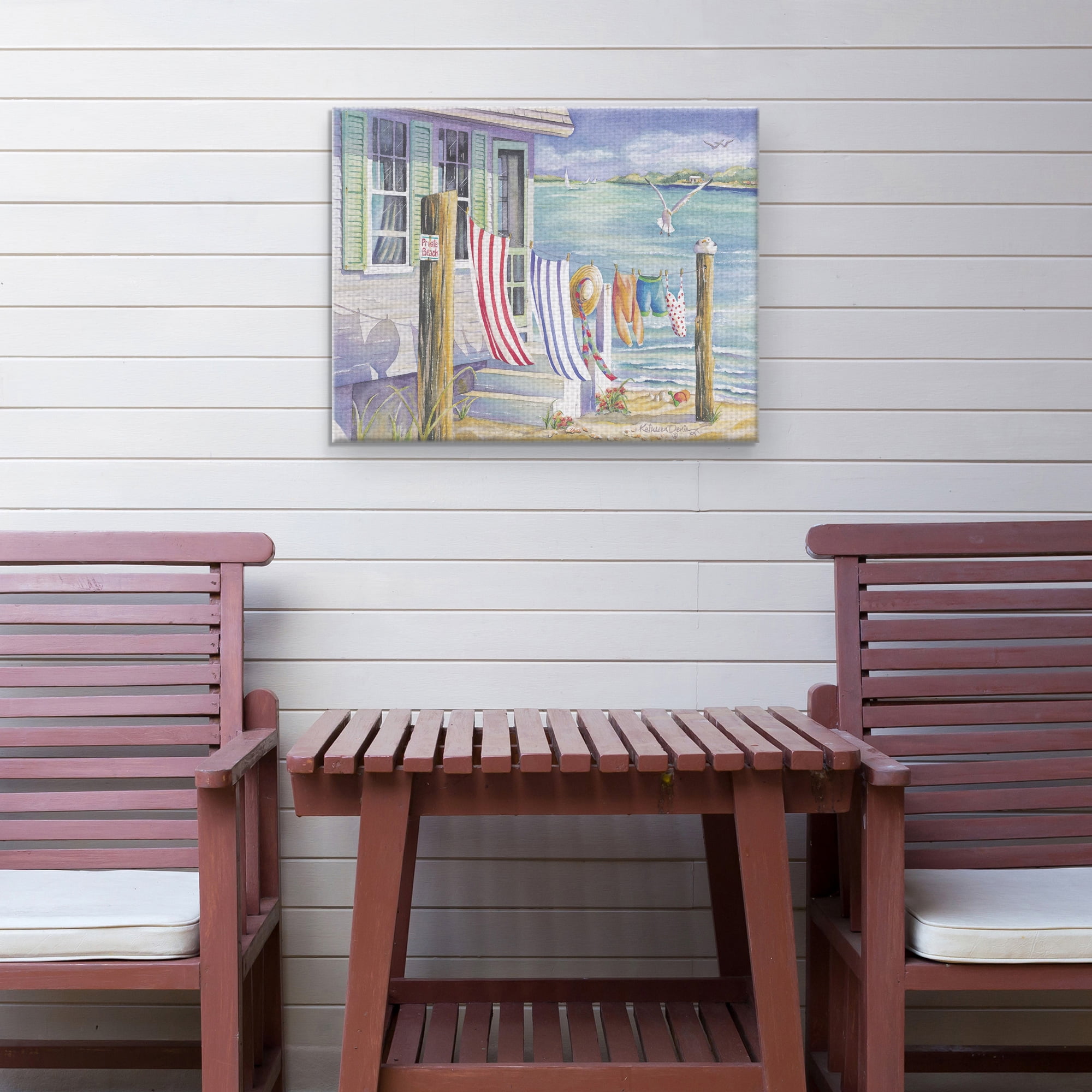 Masterpiece Art Gallery Windblown Beach House by Kathleen Denis Canvas Art Print 22" x 28"