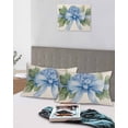 thumbnail image 5 of Hydrangea Flower Pillow Covers Queen Size 2 Pack, Pastoral Blue Bow Floral Spring Lraf Soft Bed Throw Pillowcases Breathable Cooling Long Lumbar Body Pillow Sham Cover for Bed Sofa 20''x30'', 5 of 7