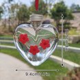 thumbnail image 5 of Heart Shaped Jar Hummingbird Feeder with 3 Feeding Ports Mini Plastic Hanging Clear Hummingbird Feeders for Outdoors Top Fill Leak-Proof Silicone Flowers Easy to Clean, 5 of 9