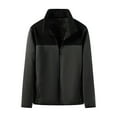 thumbnail image 3 of YOIAVAIOY Mens Fleece Lined Jacket Color Block Long Sleeve Jackets Fall Winter Lightweight Athletic Jacket with Pocket Gray L, 3 of 4
