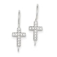 thumbnail image 1 of Sterling Silver CZ Cross Shepherd Hook Earrings QE8817, 1 of 2