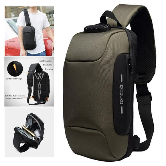 Bolso bandolera con puerto de carga USB cuerpo cruzado informal para Hugo paquete de hombres honda