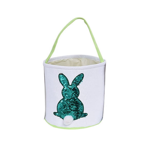 AYYUFE Easter Storage Basket Delicate Add Atmospheres Canvas Bunny Pattern Egg Gifts Bag for Festival