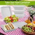 thumbnail image 2 of Clamshell Take Out Food Container 100 Pack, 9 x 9 Compostable To Go Containers, Disposable To Go Food Boxes, Biodegradable Made From White Sugarcane Fibers, 2 of 12