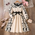 thumbnail image 6 of WMQPNNS Girls Dresses Ruffle Bowknot Smocked Midi Dress Square Neck Long Sleeve Swing Dress Girls Clothes for Spring Fall, Dress for Age 8-9 Years, 6-Beige, 6 of 9
